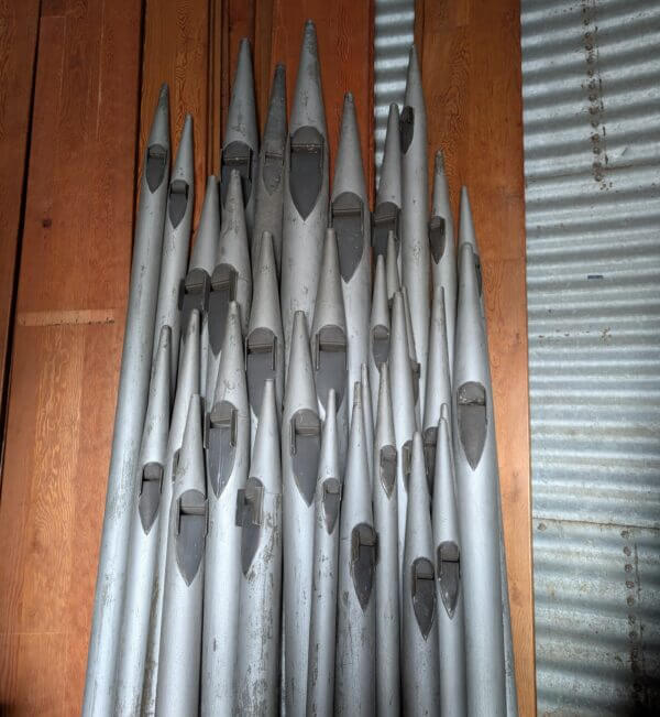 Set of 25 Organ Pipes from the Old Church Organ at St John’s Fulwell