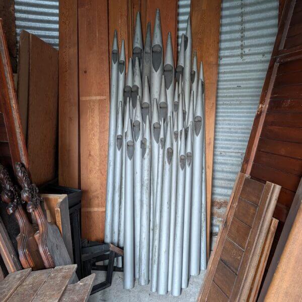 Set of 25 Organ Pipes from the Old Church Organ at St John’s Fulwell