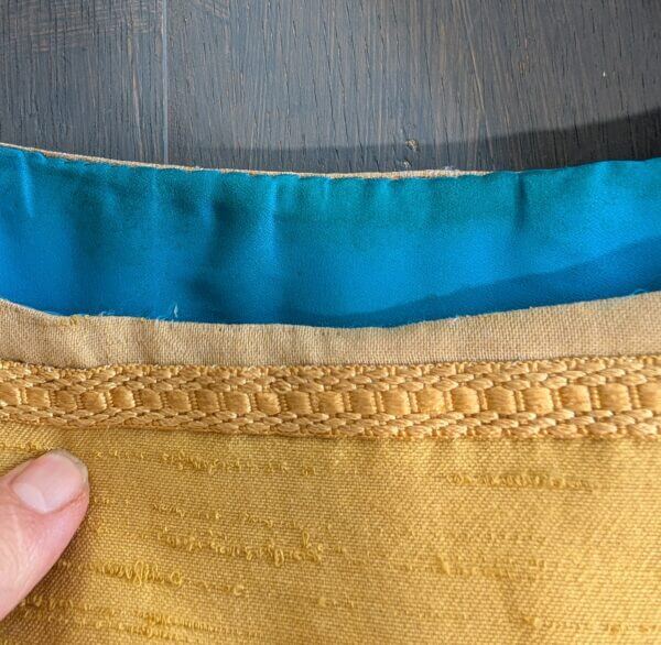 Yellow & Gold Silk Contemporary Chasuble with Blue Lining