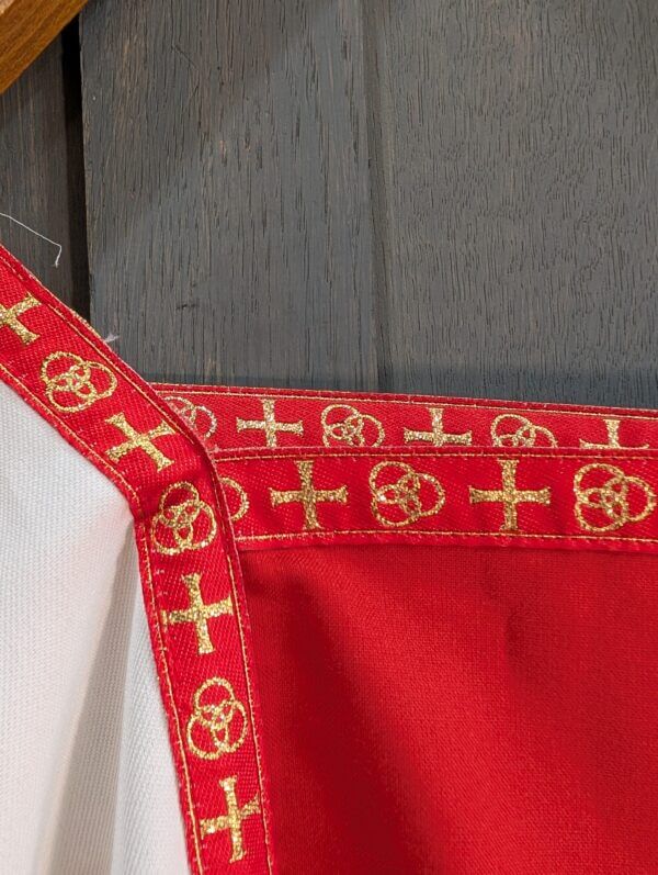 Reversible Yellow or Red Chasuble with Red & Gold Orphreys & Stole