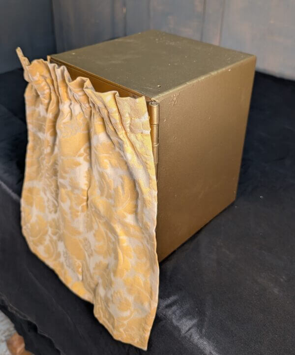 Small Gold Painted Steel Church Tabernacle with Key