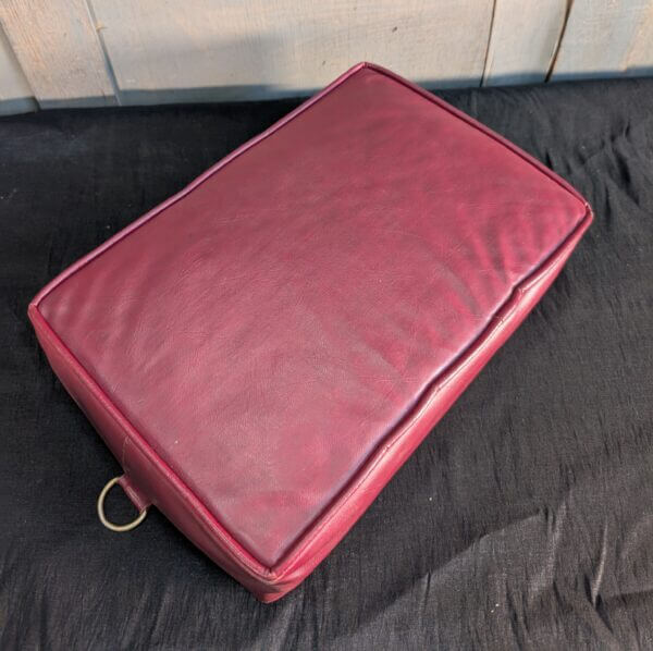 Vintage Red Vinyl Church Hassocks Cushions Kneelers with Hanging Loops #2