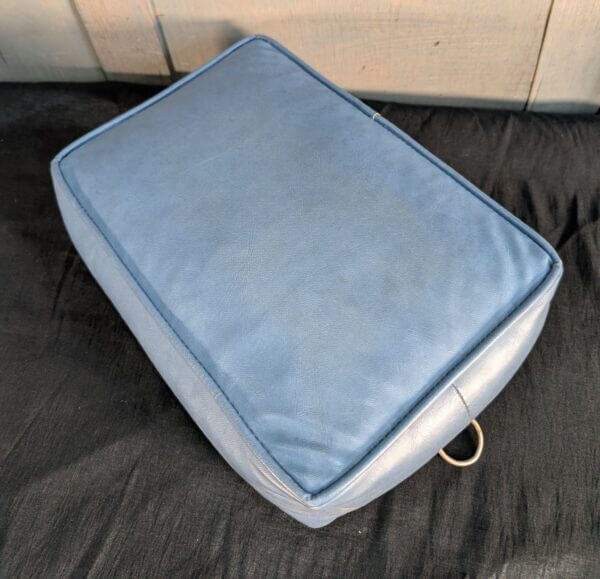 Hard Wearing Blue Vinyl Church Hassocks Cushions Kneelers with Brass Hangers