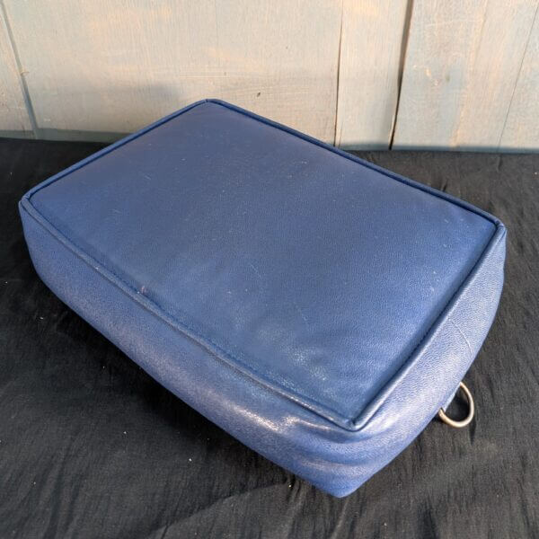 Hard Wearing Dark Blue Vinyl Church Hassocks Cushions Kneelers with Brass Hangers #2