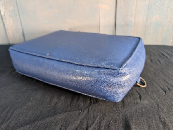 Hard Wearing Dark Blue Vinyl Church Hassocks Cushions Kneelers with Brass Hangers #2