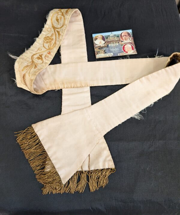 Spectacular but Battered Gold Thread Stole