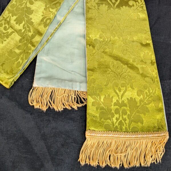 Electric Chartreuse Silk Damask Stole