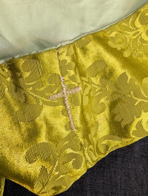 Electric Chartreuse Silk Damask Stole