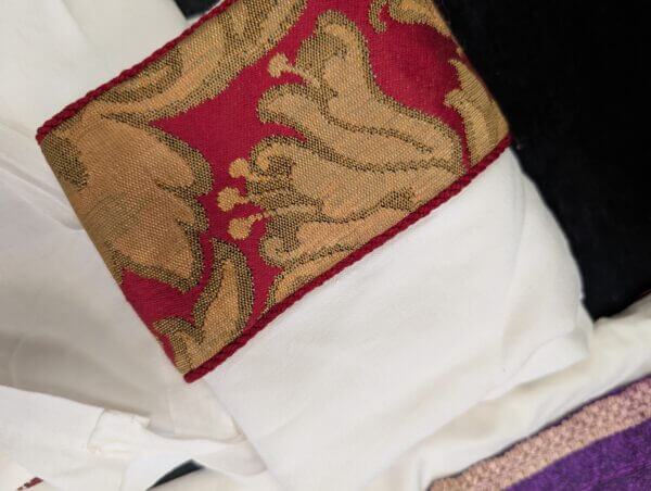 Collection of 4 Traditional Apparelled Amices with Tie on White Linen