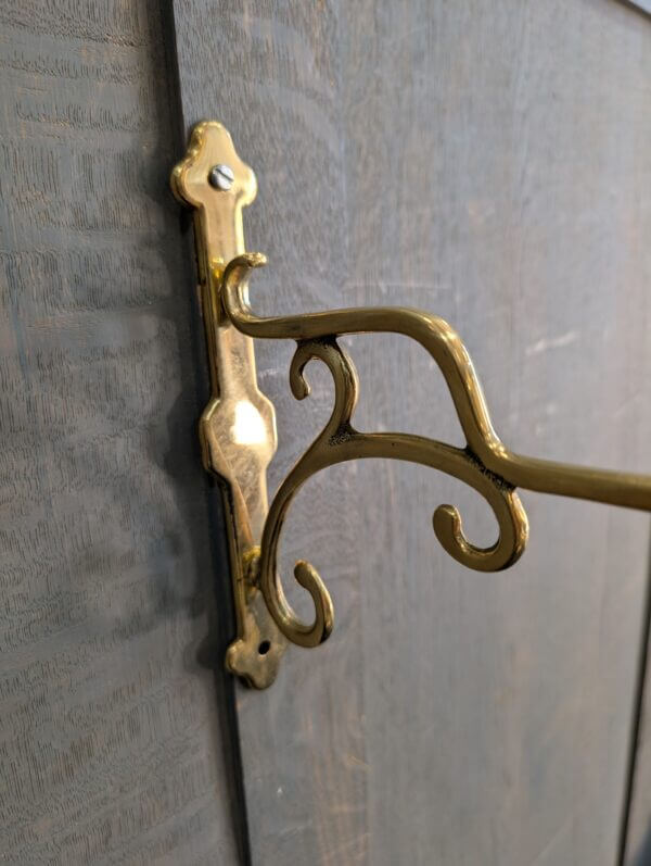 Small as New Brass & Blue Glass 'Vines' Sanctuary Votive Lamp with Hanger
