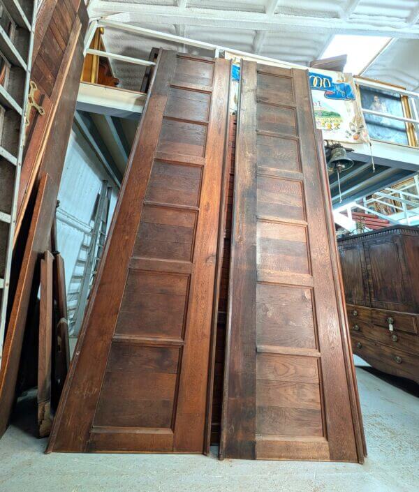 Two Large 1850's Victorian Oak Panels Panelling from St John's Ely