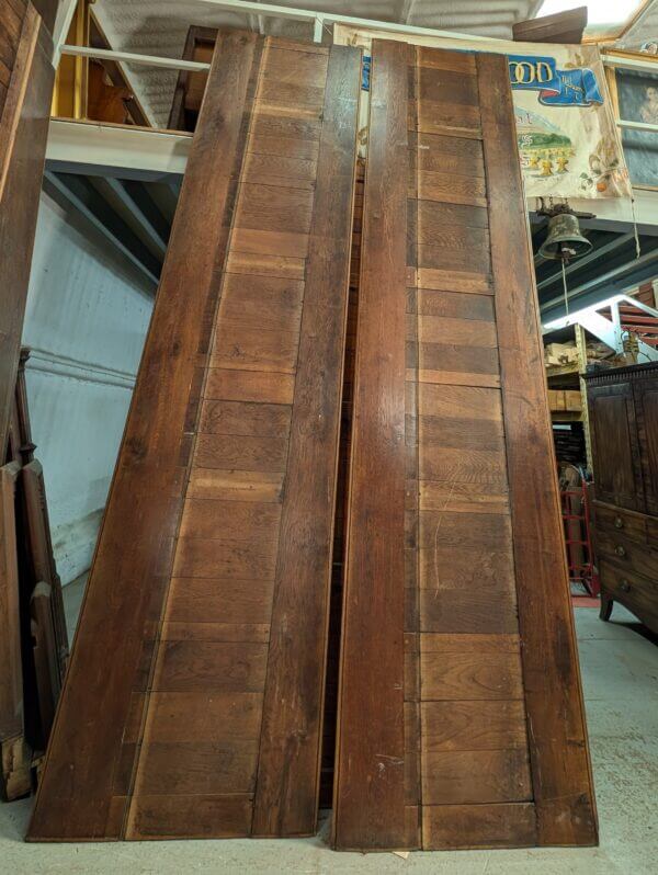 Two Large 1850's Victorian Oak Panels Panelling from St John's Ely