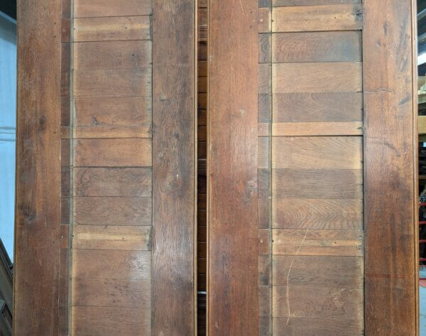 Two Large 1850's Victorian Oak Panels Panelling from St John's Ely
