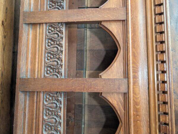 St Andrew's United Church New Brighton Two Long Carved Antique Gothic Oak Choir Panels 6.5m