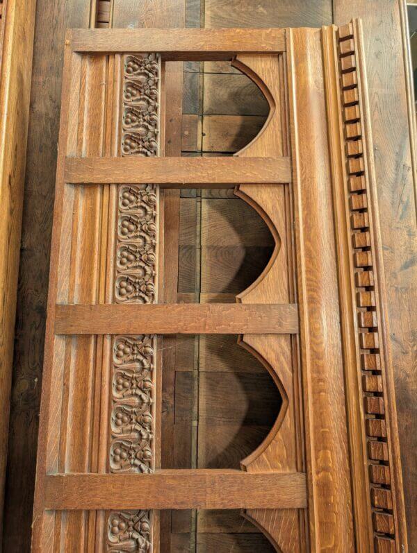 St Andrew's United Church New Brighton Two Long Carved Antique Gothic Oak Choir Panels 6.5m