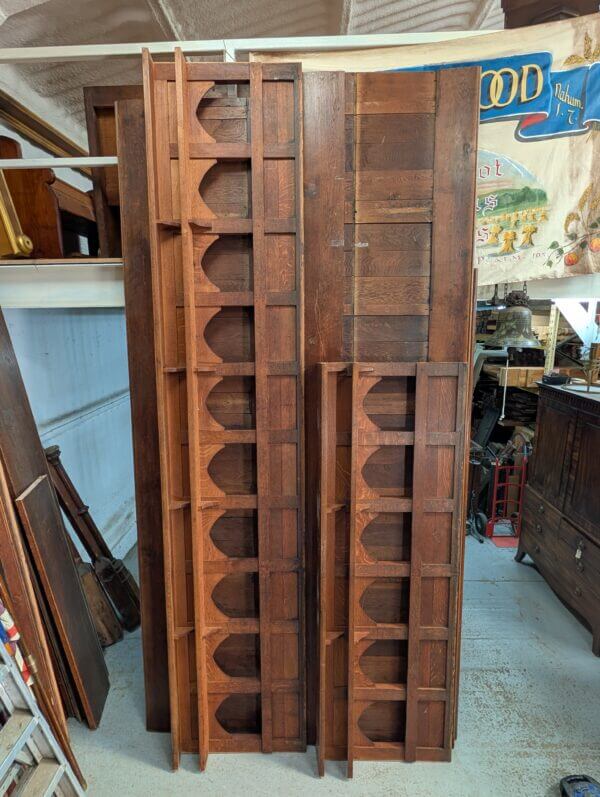 St Andrew's United Church New Brighton Two Long Carved Antique Gothic Oak Choir Panels 6.5m