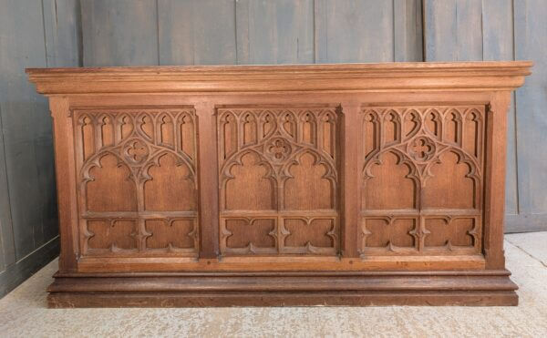 Medium Size Early 1900's Oak Gothic Church Altar from Robertsbridge