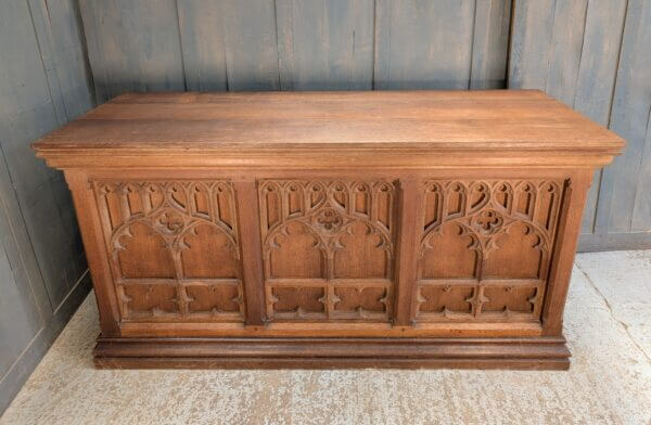 Medium Size Early 1900's Oak Gothic Church Altar from Robertsbridge