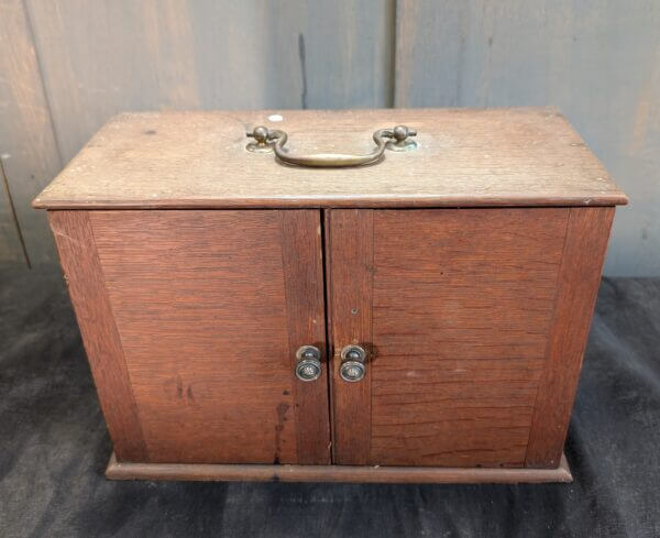 Teak Carrying Box Tabernacle for Communion Silver