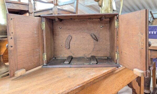 Teak Carrying Box Tabernacle for Communion Silver