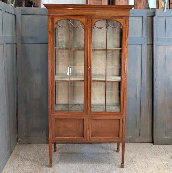 Edwardian Satinwood Regency Style Glazed Display Cabinet