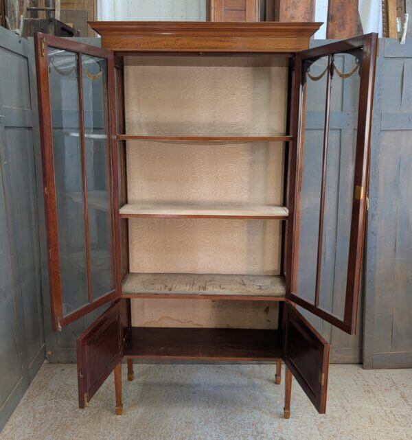 Edwardian Satinwood Regency Style Glazed Display Cabinet