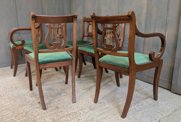 Six Reproduction Regency Style Lyre back Dining Chairs - BARGAIN-
