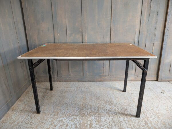 Early 1970's Vintage Fold Away Heavy Duty 'Burgess' Steel + Ply Table