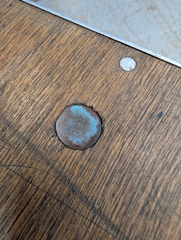 Early 1970's Vintage Fold Away Heavy Duty 'Burgess' Steel + Ply Table