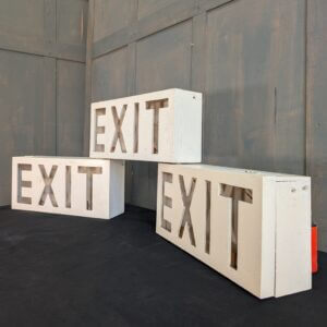 Three Simple 1960's Church 'EXIT' Signs