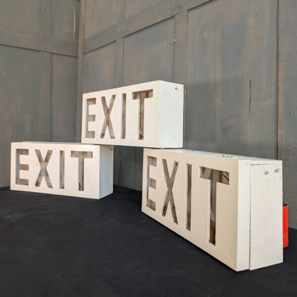 Three Simple 1960's Church 'EXIT' Signs