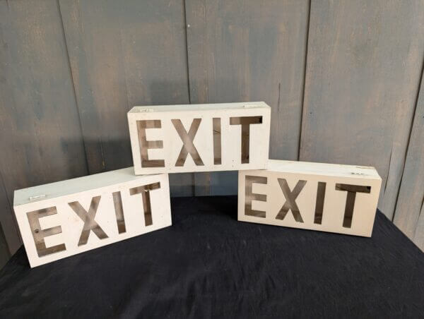 Three Simple 1960's Church 'EXIT' Signs