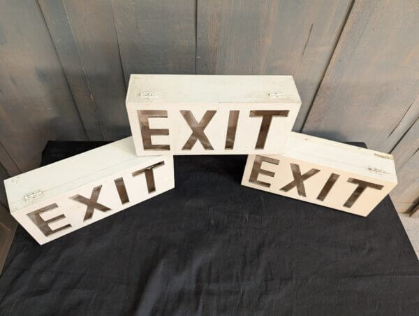 Three Simple 1960's Church 'EXIT' Signs