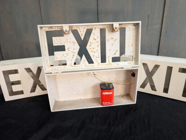 Three Simple 1960's Church 'EXIT' Signs