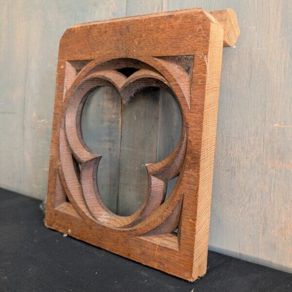 Antique Carved Oak Trefoil Decorative Feature