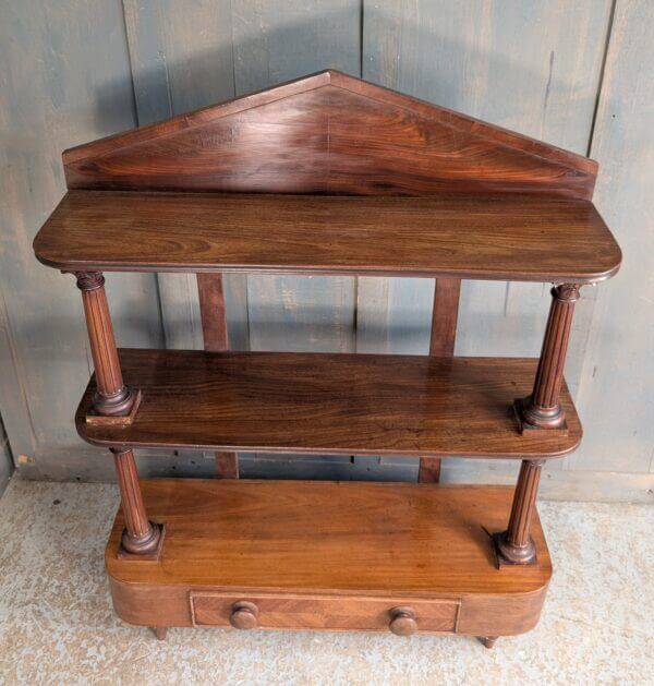 Late Victorian Mahogany Display Shelving Unit with Drawer