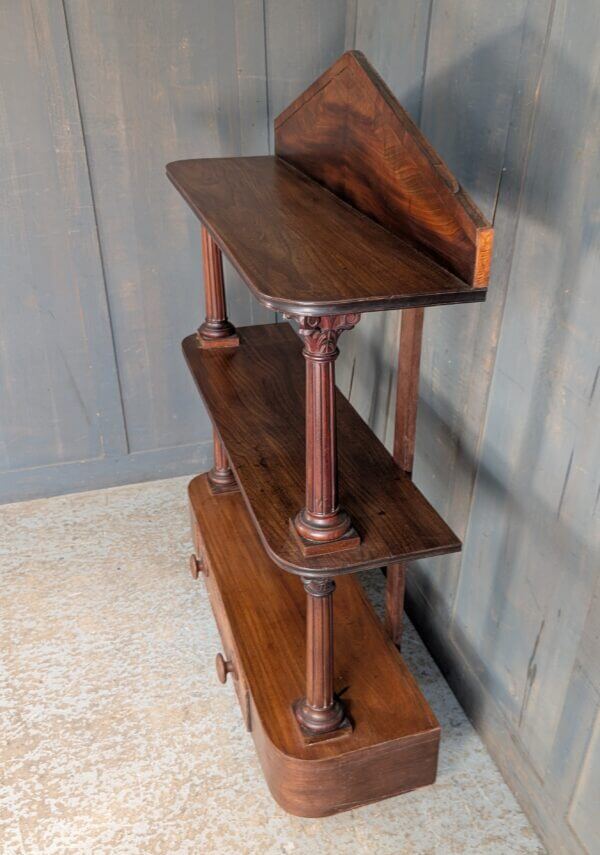 Late Victorian Mahogany Display Shelving Unit with Drawer