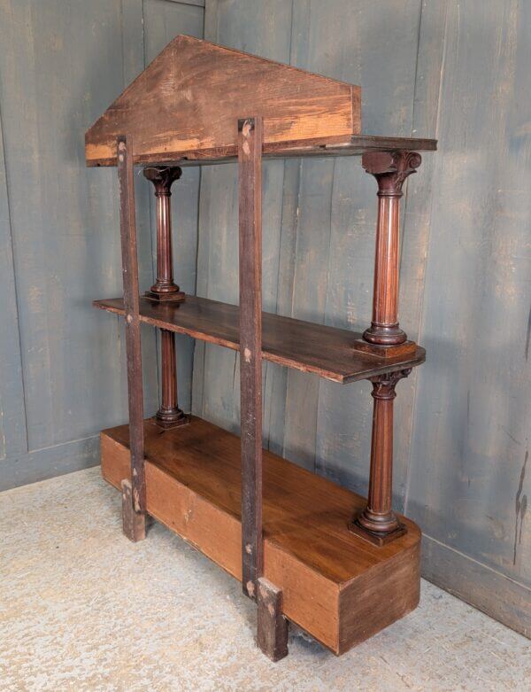 Late Victorian Mahogany Display Shelving Unit with Drawer