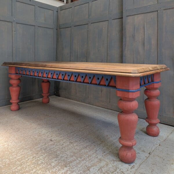 Large 19th Century Gothic Pitch Pine Table in the Style & Colour of the 14th Century