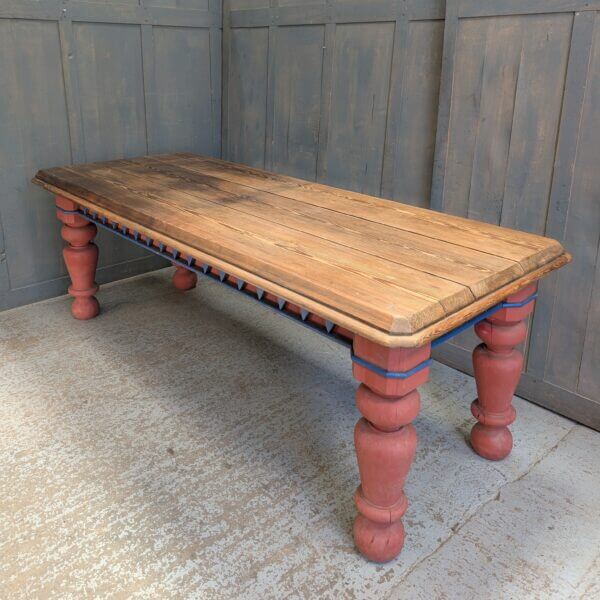 Large 19th Century Gothic Pitch Pine Table in the Style & Colour of the 14th Century