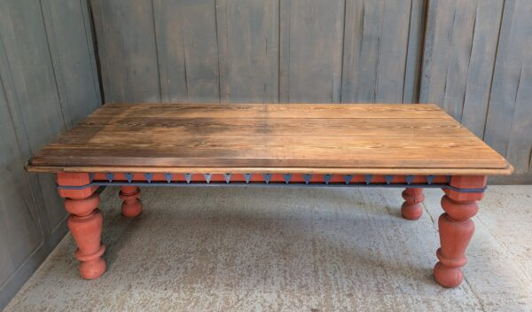 Large 19th Century Gothic Pitch Pine Table in the Style & Colour of the 14th Century