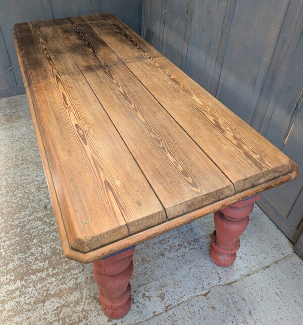 Large 19th Century Gothic Pitch Pine Table in the Style & Colour of the 14th Century