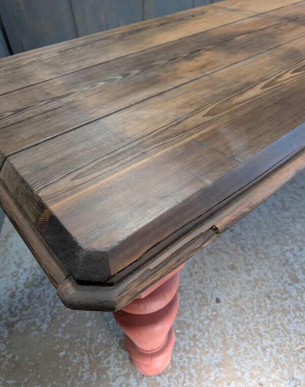 Large 19th Century Gothic Pitch Pine Table in the Style & Colour of the 14th Century