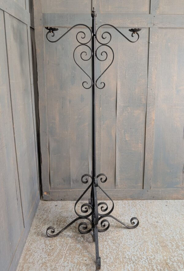 Wrought Iron Tall Two Candle Light Candelabra from Robertsbridge