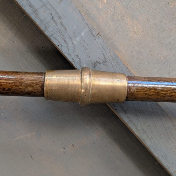 1900's Tall Gothic Brass Processional Cross on Oak Pole