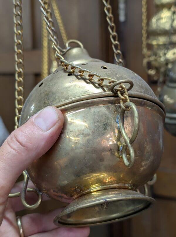 Traditional Full Size Brass 'Ball' Incense Burner Censer Thurible