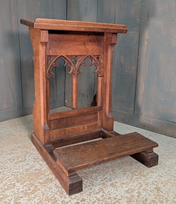 Antique Gothic Oak Prayer Desk Prie Dieu from St Barnabas Norwich