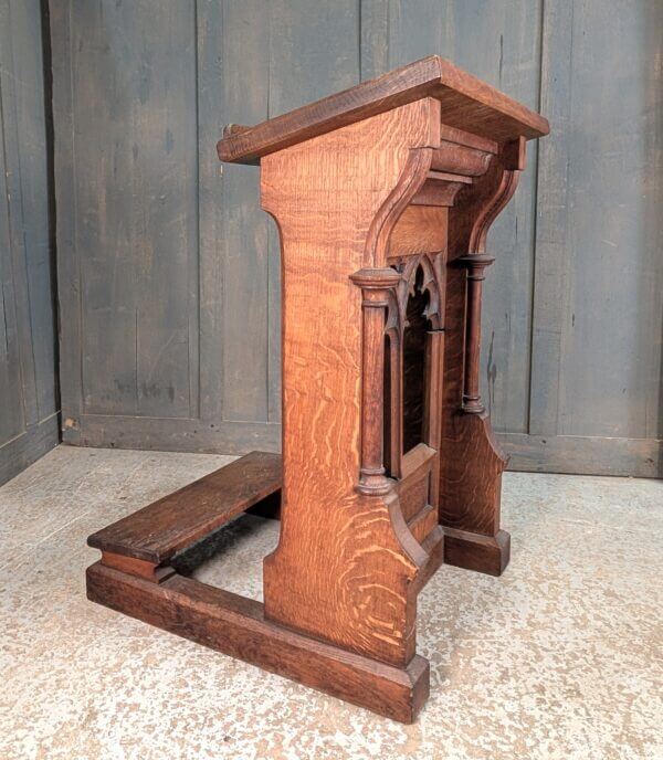 Antique Gothic Oak Prayer Desk Prie Dieu from St Barnabas Norwich