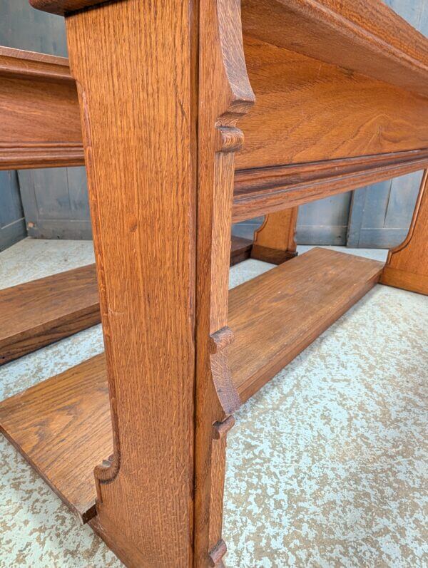Two Matching Oak Three Person Prayer Kneelers