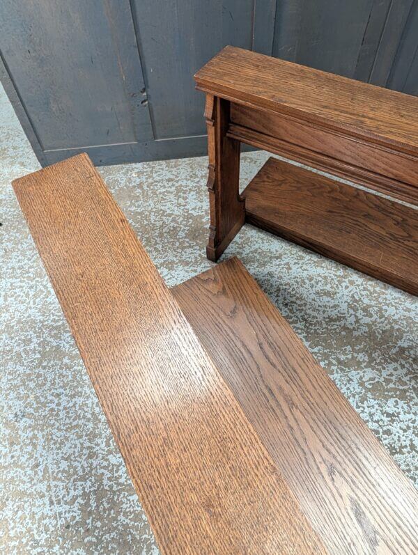 Two Matching Oak Three Person Prayer Kneelers